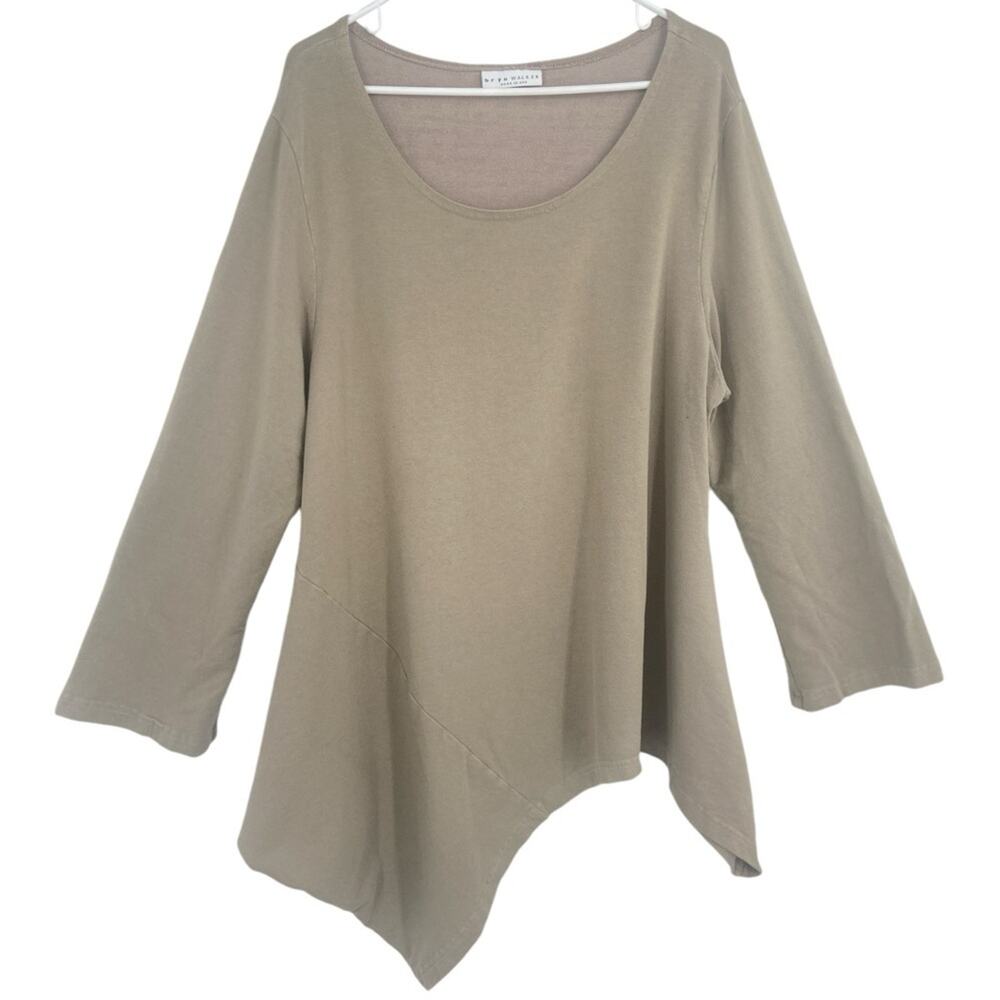 Bryn Walker Deca Bamboo French Terry Asymmetric‎ Hem Tunic Top XL Langenlook